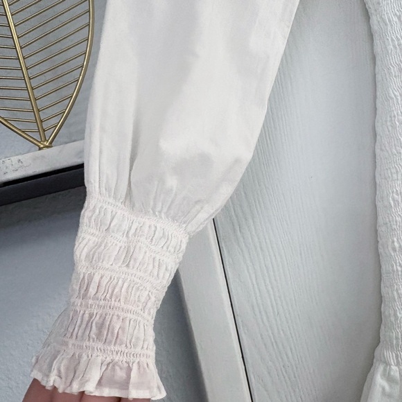 Veronica Beard White Kelsey Ruffled Smocked Mini Dress Size Small - Picture 10 of 14